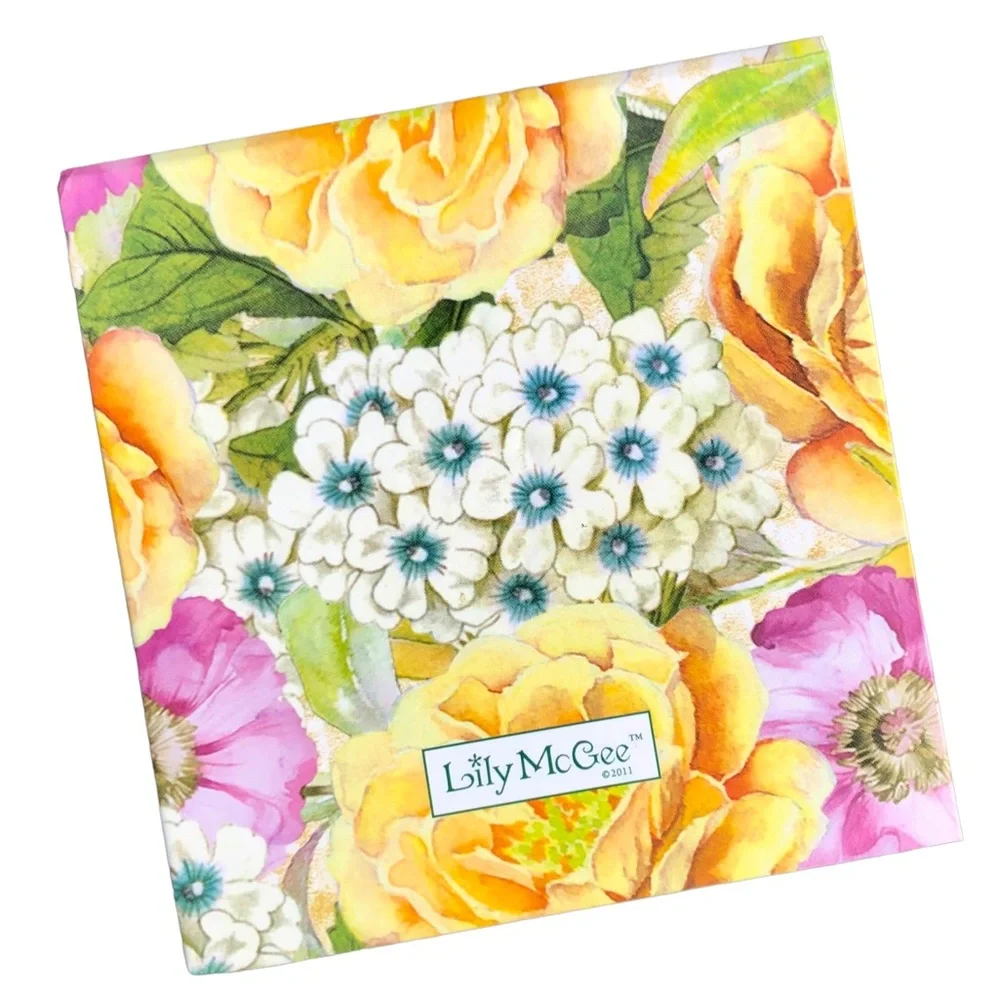 Lily McGee Floral Brooch Embellished Hardcover Purse Notepad